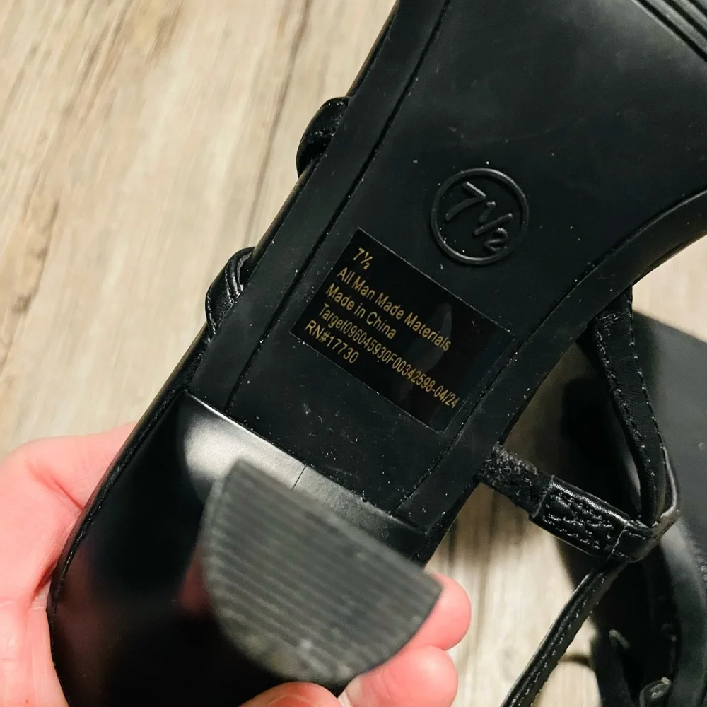 a new day Black Strappy Heels size 7.5 - Picture 7 of 7